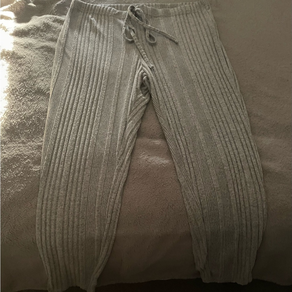 EUC SHEIN CURVE GRAY RIBBED PANTS